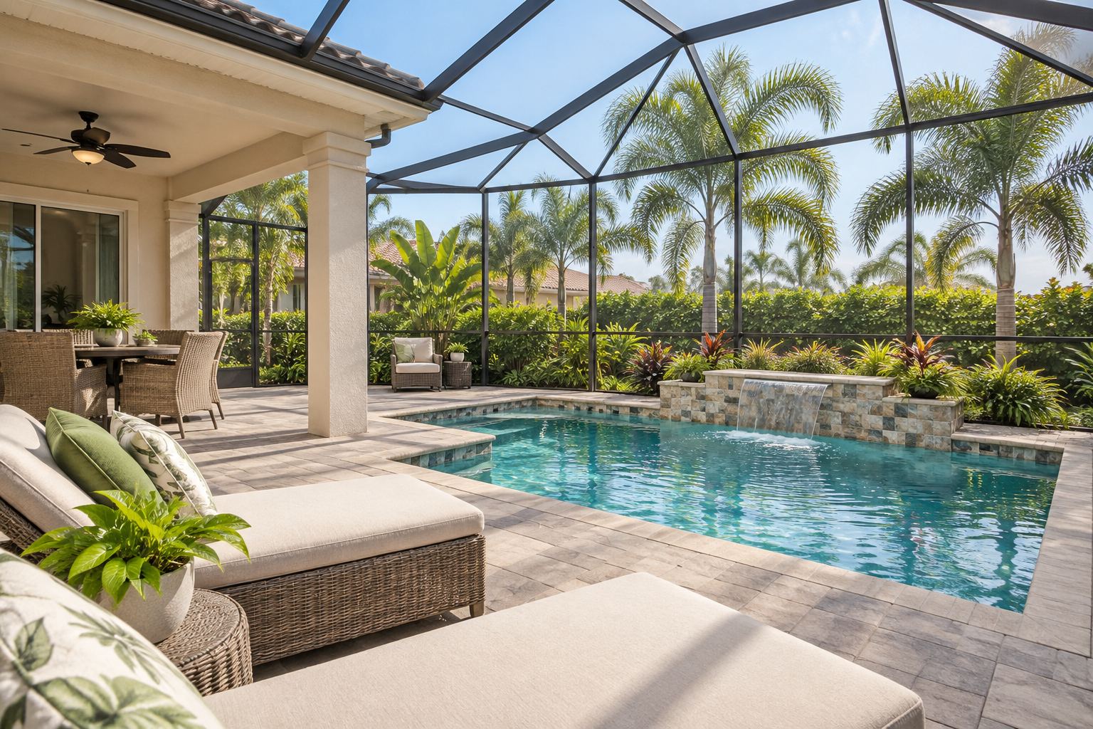A cozy Naples living room, illustrative